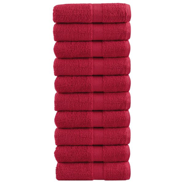 vidaXL Premium Wash Towels SOLUND 10 pcs Red 30x30 cm 600 gsm