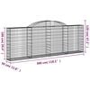 vidaXL Arched Gabion Baskets 12 pcs 300x30x100/120 cm Galvanised Iron
