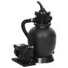 vidaXL Pool Sand Filter with 6-Way Valve Black