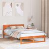 vidaXL Bed Frame with Headboard Wax Brown 120 x 200 cm Solid Pine Wood
