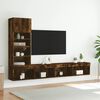 vidaXL 4 Piece TV Wall Units with LED Smoked Oak Engineered Wood