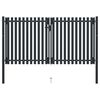 vidaXL Double Door Fence Gate Steel 300x150 cm Anthracite