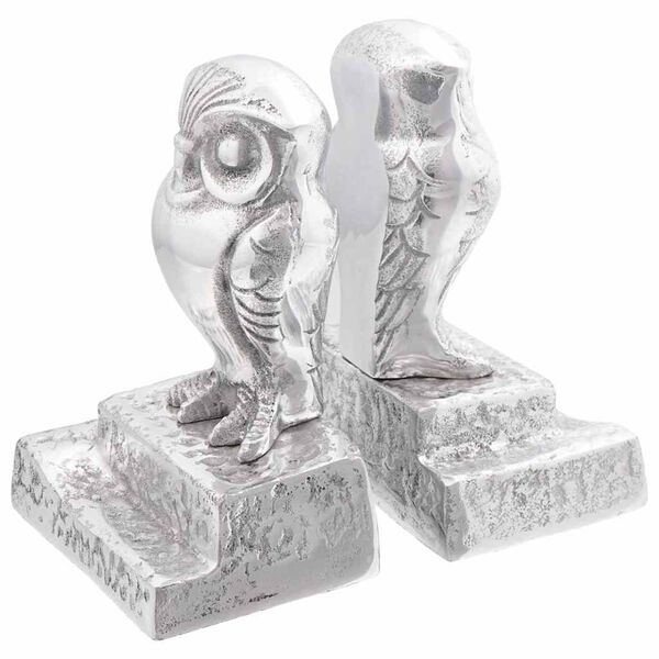 vidaXL Bookends 2 pcs Silver 12 x 9 x 19 cm Aluminium