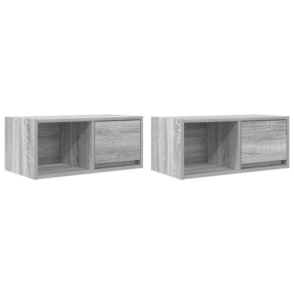 vidaXL TV Cabinets 2 pcs Grey Sonoma 60x31x25.5 cm Engineered Wood
