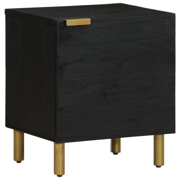vidaXL Bedside Cabinet Black 40x33x46 cm Solid Wood Mango