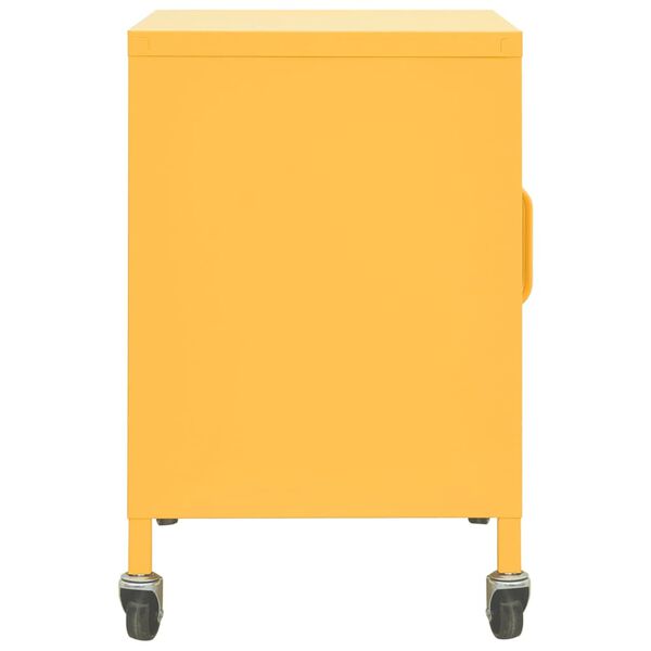 vidaXL Storage Cabinet Mustard Yellow 60x35x56 cm Steel