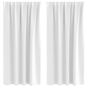 vidaXL Blackout Curtains with Rings 2 pcs Bright White 175 x 140 cm