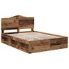 vidaXL Bed Frame with Headboard Old Wood 160 x 200 cm Solid Pine Wood
