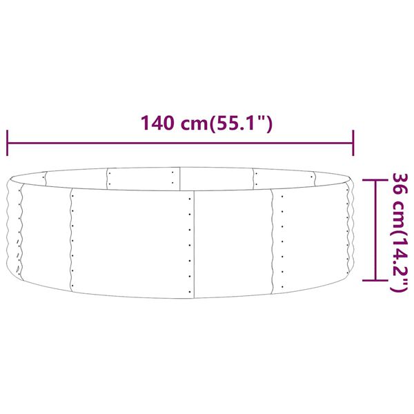 vidaXL Garden Raised Bed Galvanised Steel 140x140x36 cm Green