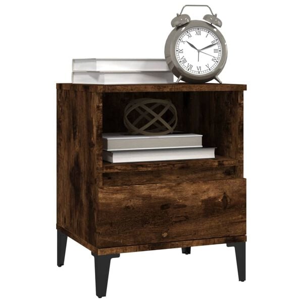 vidaXL Bedside Cabinets 2 pcs Smoked Oak 40x35x50 cm