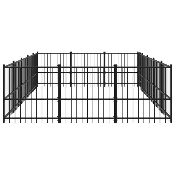 vidaXL Outdoor Dog Kennel Steel 14.11 m&sup2;