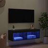 vidaXL TV Wall Cabinet Wall-mounted Panama Black Oak 100 x 30 x 30 cm