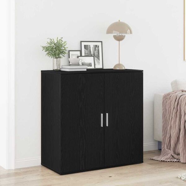 vidaXL Sideboard Black Oak 79 x 38 x 80 cm Engineered Wood