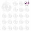 vidaXL Christmas Bauble Set 25 pcs LEDs Transparent &Oslash; 8 cm Plastic