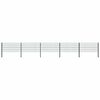 vidaXL Fence Panel with Posts Iron 867x80 cm Green