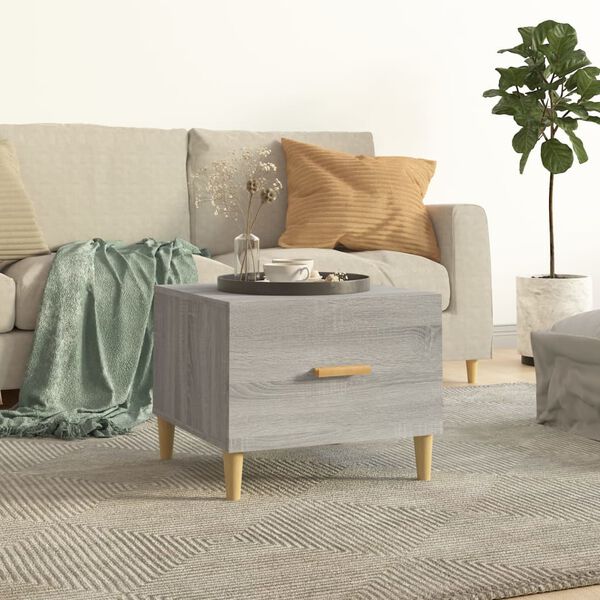 vidaXL Coffee Table Grey Sonoma 50x50x40 cm Engineered Wood