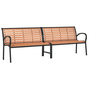 vidaXL Garden Bench Brown 231 cm Wood and Powder-coated Steel