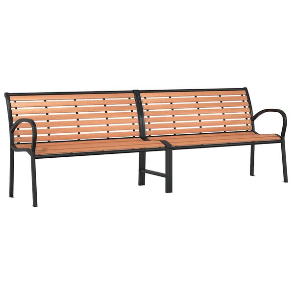 vidaXL Garden Bench Brown 231 cm Wood and Powder-coated Steel