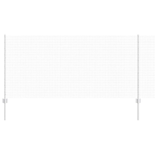 vidaXL Fence with Post Silver 1 x 25 m Steel