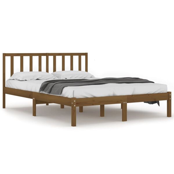 vidaXL Bed Frame without Mattress Honey Brown Solid Wood Pine 200x200 cm