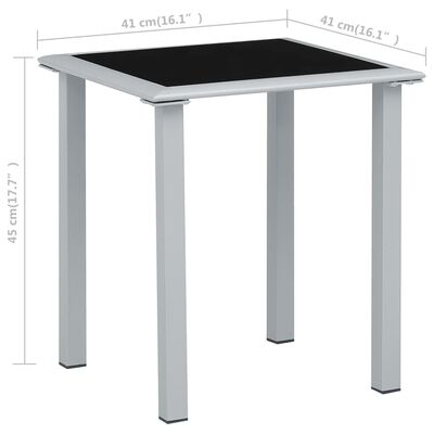 vidaXL Sun Loungers 2 pcs with Table Aluminium Taupe