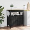 vidaXL Kitchen Trolley Plain Black 88.5 x 40 x 48 cm