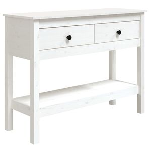 vidaXL Console Table White 100x35x75 cm Solid Wood Pine