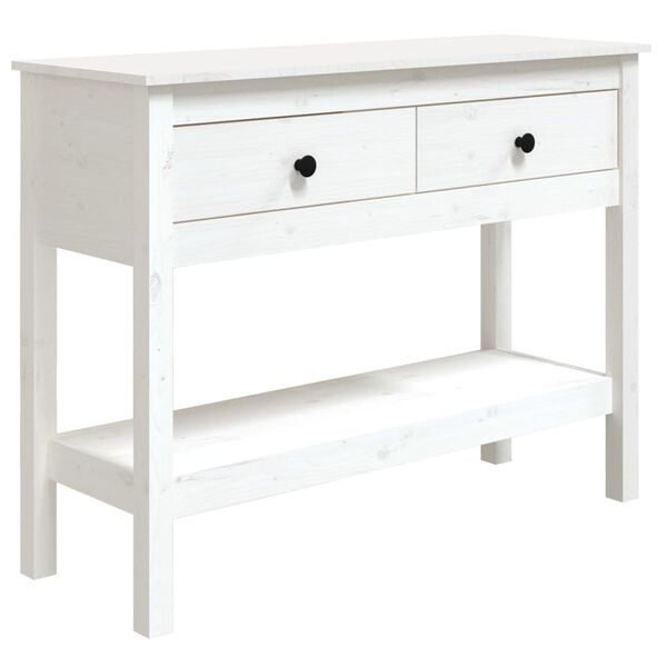 vidaXL Console Table White 100x35x75 cm Solid Wood Pine