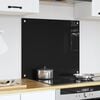 vidaXL Kitchen Backsplash Black 70 x 60 cm Tempered Glass