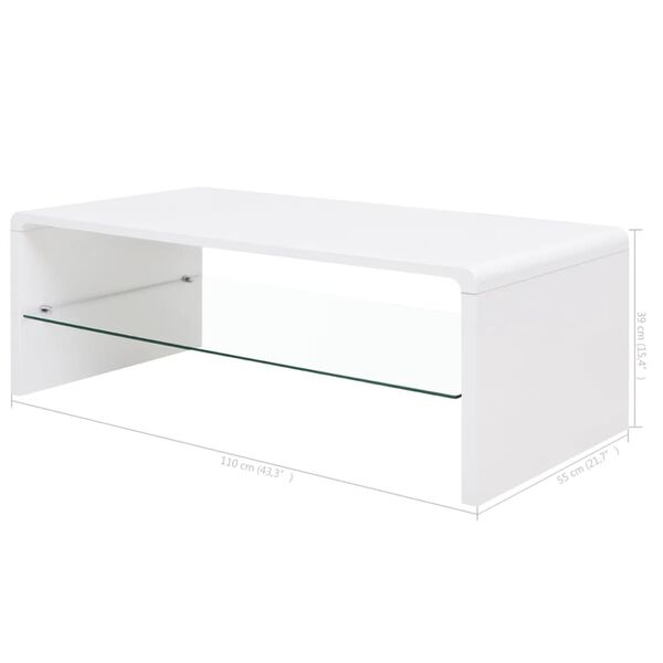 vidaXL High Gloss Coffee Table White