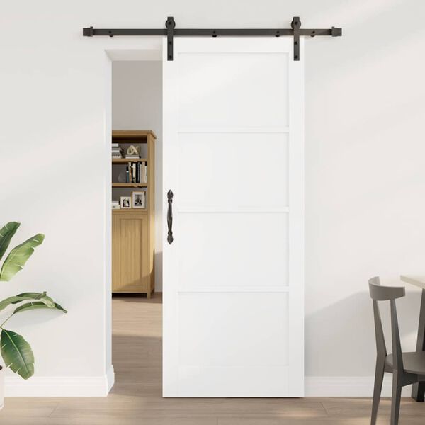 vidaXL Sliding Door White 83 x 211 cm Solid Pine Wood