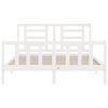 vidaXL Bed Frame without Mattress White King Size Solid Wood Pine