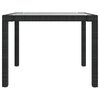 vidaXL Garden Table 90x90x75 cm Tempered Glass and Poly Rattan Black