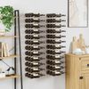 vidaXL Wall Mounted Wine Rack for 36 Bottles 2 pcs White Iron
