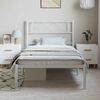 vidaXL Metal Bed Frame without Mattress with Headboard White 100x200cm