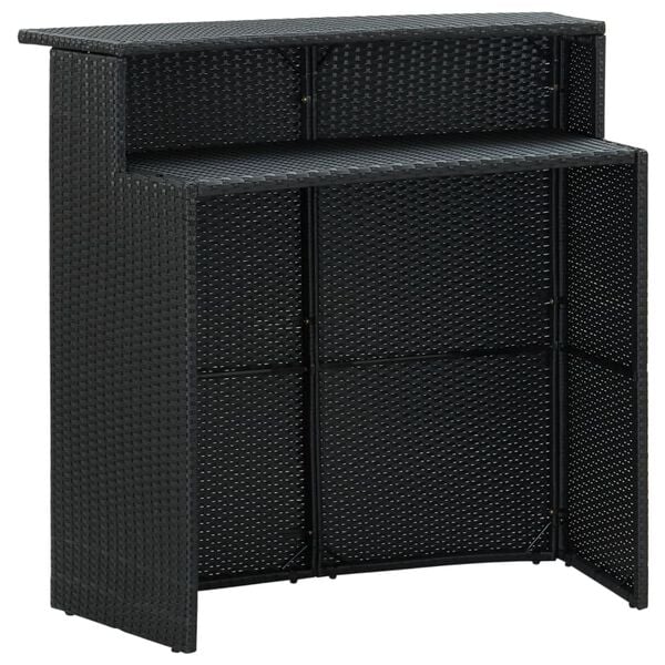 vidaXL Garden Bar Table Black 120x55x110 cm Poly Rattan