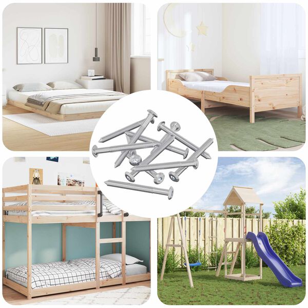 vidaXL Furniture Screws 1600 pcs Silver Steel