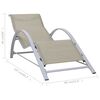 vidaXL Sun Loungers 2 pcs with Table Aluminium Cream