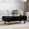 vidaXL Side Table with Wheels Black Oak 90 x 50 x 30 cm