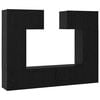 vidaXL TV Cabinet Set 6 pcs Black Oak Engineered Wood