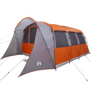 vidaXL Family Tent with Roof Grey and Orange 576 x 325 x 213 cm