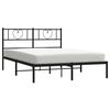 vidaXL Metal Bed Frame without Mattress with Headboard Black 135x190cm