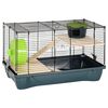 vidaXL Hamster Cage Grey 58x32x36 cm Polypropylene and Metal