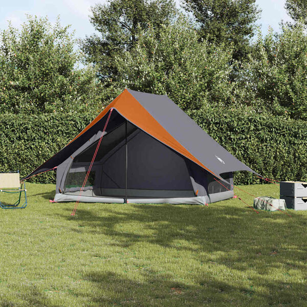 vidaXL Tents with Roof Grey and orange 256 x 266 x 185 cm Polyester
