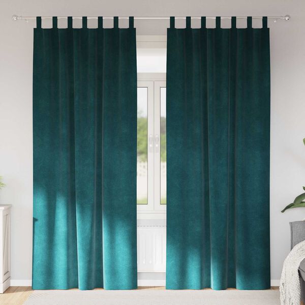 vidaXL Blackout Curtains 2 pcs Dark Green 140 x 225 cm Velvet