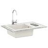 vidaXL Sink White 780 x 500 mm 80% Quartz and 20% Resin