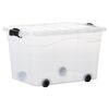 vidaXL Storage Boxes with Wheels & Lids 5 pcs Transparent 60 L
