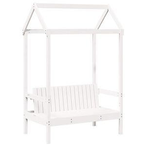 vidaXL Bench with Roof White 117.5x70x176.5 cm Solid Wood Pine