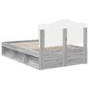 vidaXL Bed Frame Grey Sonoma 135 x 190 cm Solid Pine Wood