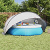 vidaXL Pool Dome Folding Manual Grey and Orange 405 x 405 x 192 cm